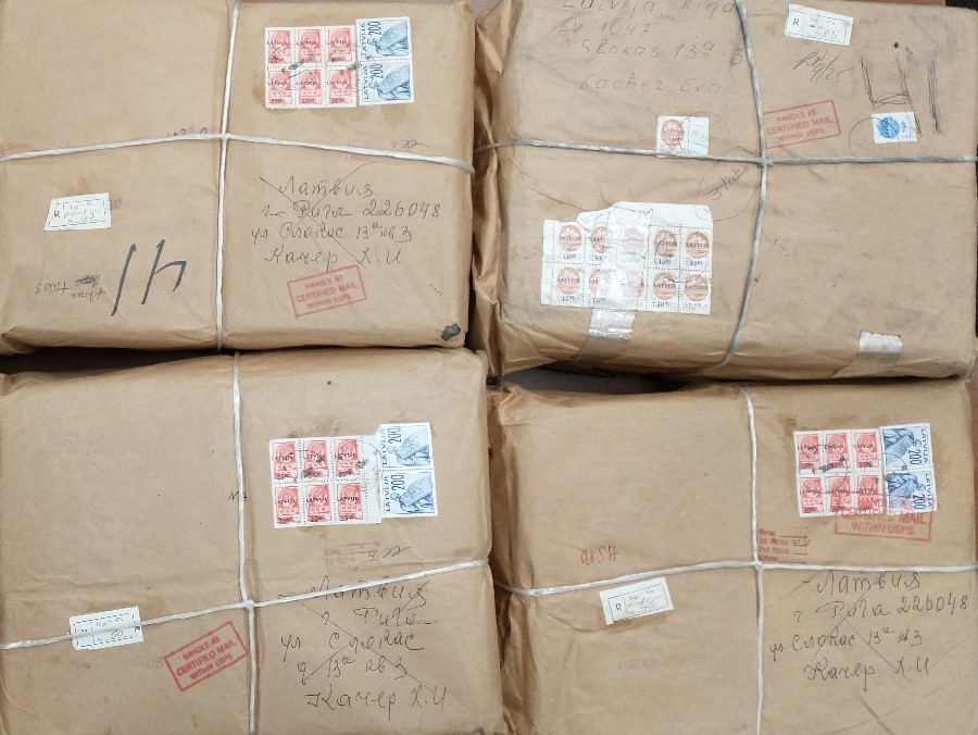 an image of boxes of book, which were donated to the History of Medical Collection