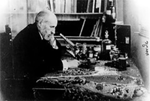 Cajal at the microscope