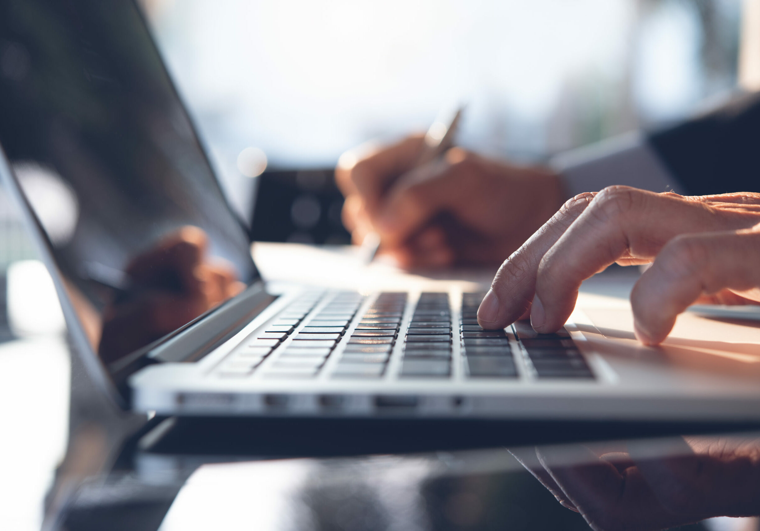 Person working online